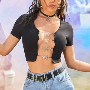cut out front chain linked top